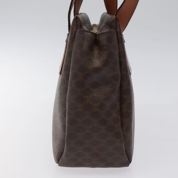 CELINE Macadam Canvas Hand Bag Pvc Leather Brown Gold - Picture 4 of 12